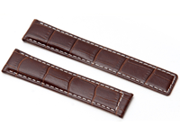Brown Leather Watch Strap with white Stitching to fit Tag Heuer Watches